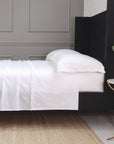 Audrey Ruffle Cotton Percale Sheet Set - White