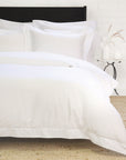 Classico Hemstitch Cotton Sateen Duvet Cover Set - White