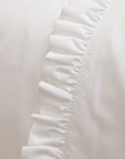 Audrey Ruffle Cotton Percale Sheet Set - White