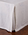 PLEATED LINEN BEDSKIRT - WHITE-Bed Skirt-Pom Pom at Home