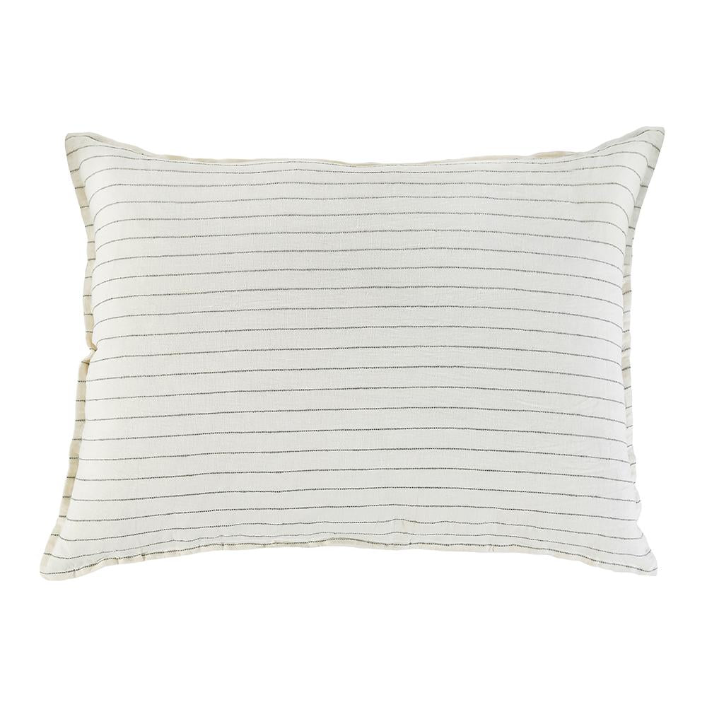 BLAKE BIG PILLOW 28&quot; X 36&quot; WITH INSERT - CREAM/GREY-Pom Pom at Home