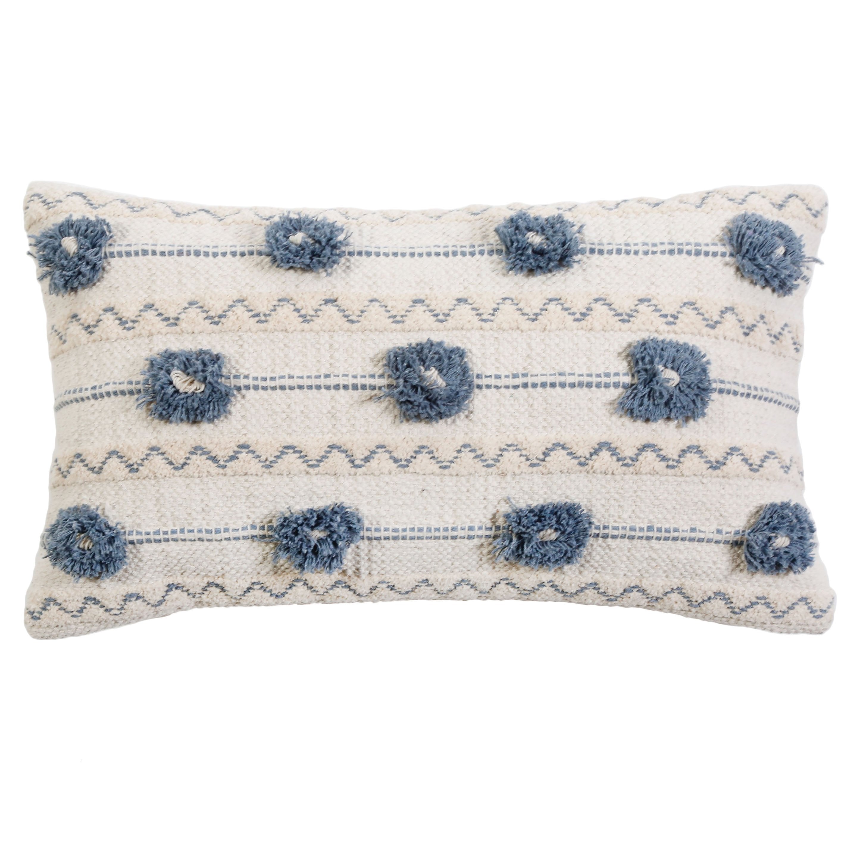 IZZY HAND WOVEN PILLOW 14&quot; x 24&quot; with insert-Pom Pom at Home