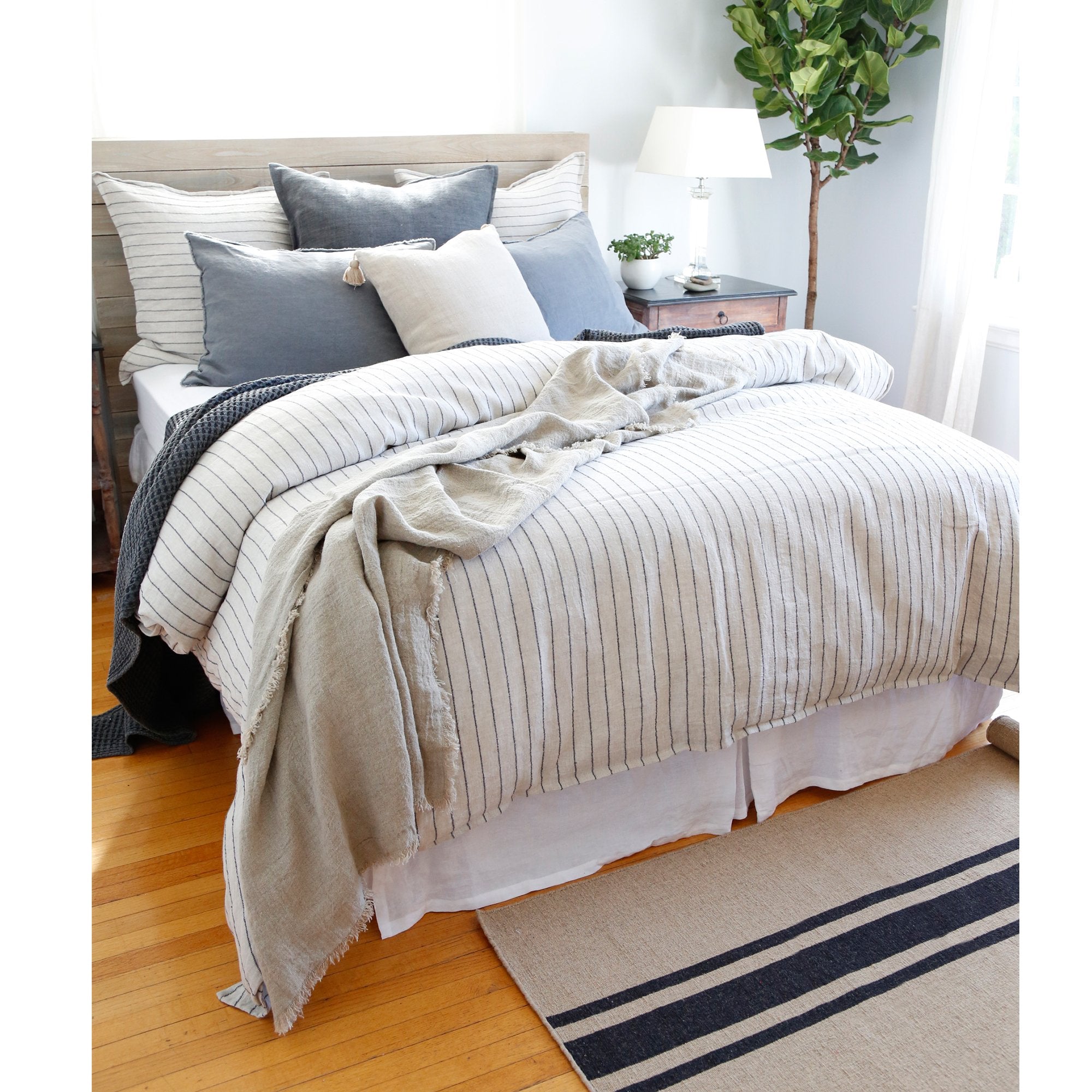 BLAKE - FLAX/MIDNIGHT-DUVETS &amp; SHAMS-Pom Pom at Home