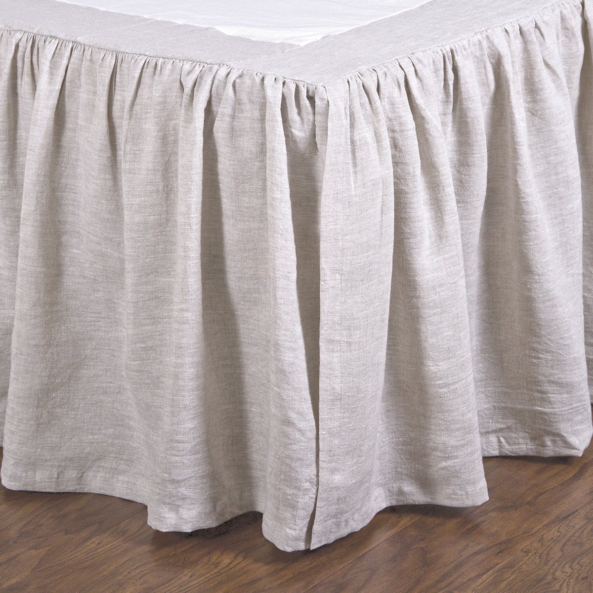 GATHERED LINEN BEDSKIRT - FLAX-Bed Skirts-Pom Pom at Home